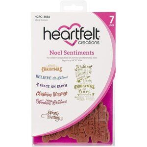 Heartfelt Creations Noel Sentiments Cling Stamp Set 7 Pc - HCPC-3834